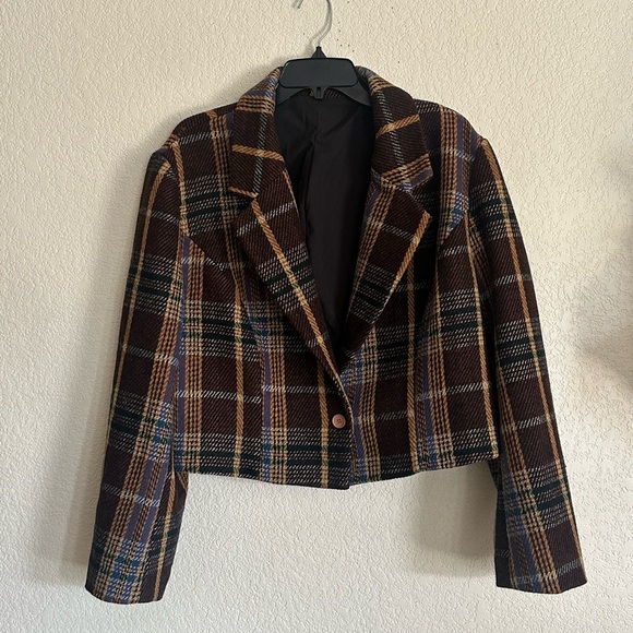 Cider Tweed Notched Collar Blazer 1X - Picture 2 of 7